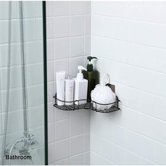 PunchFree Multipurpose Kitchen Bathroom Storage Shelf Wall Holder Sto