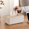 Wooden Tissue Box Holder Cover,Rectangular Paper Holder Boxes,Removable Facial Tissue Dispenser Holder for Bathroom Vanity Countertop,Bedroom,Living Room,Kitchen