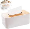 Wooden Tissue Box Holder Cover,Rectangular Paper Holder Boxes,Removable Facial Tissue Dispenser Holder for Bathroom Vanity Countertop,Bedroom,Living Room,Kitchen