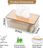 ECVV Acrylic Clear Rectangle Nordic Creative Facial Tissue Wipes Holder Dispenser Box Dryer Sheet Wet Toilet Paper Tray Container Restaurant Napkin Storage Case Transparent With Bamboo Cover