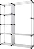 SHOWAY Portable, Multifunctional Fabric Wardrobe/Cloth Cabinet Closet Clothing Storage Organizer with Cover, Non Woven Fabrics (105 * 45 * 175cm)(MIXED COLOR)