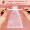 Pink Organza Gift Bags 100pcs, 10 x 15cm Jewellery Drawstring Bags Mesh Candy Bags for Wedding Baby Shower Party Favour
