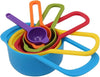 6 Pcs of Plastic Measuring Cups and Spoons Set. Stackable, Space Saving, Multi color Design.
