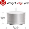 شموع Tea Lights تدوم 8 ساعات، شموع Tealight عديمة الرائحة، بيضاء اللون، عبوة من 50 شمعة 