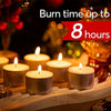 شموع Tea Lights تدوم 8 ساعات، شموع Tealight عديمة الرائحة، بيضاء اللون، عبوة من 50 شمعة 