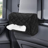 Car Tissue Holder,Sun Visor Tissue Box,Car Tissue Box Premium PU Leather Universal Backseat Car Napkin Holder Wipes Dispenser for Car,Black