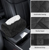 Car Tissue Holder,Sun Visor Tissue Box,Car Tissue Box Premium PU Leather Universal Backseat Car Napkin Holder Wipes Dispenser for Car,Black