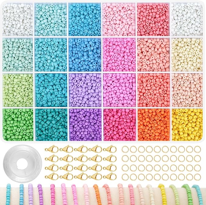 3mm Seed Beads for Jewelry Bracelet Making Kit 24 Colors Bracelet