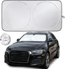 car windshield sun shade with storage pouch | durable 240t material car sun visor for uv rays and sun heat protection | car interior accessories for sun heat | classic (59 inches x 29 inches)