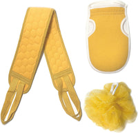Body Exfoliator Tools Shower Loofah Bath Sponge, Back Scrubber, Exfoliating Gloves-3 of Pack (Assorted Colors)