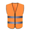 Reflective Working Vest with 2 Highly Reflective Strips Safety Vest for Outdoor Work, Jogging, Sports - Orange