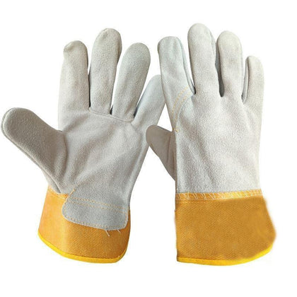 Welding Gloves Cowhide Welder Anti Scalding Labor Gloves Soft Wear-Resistant Protection Gloves for High Temperature Welding