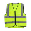 Multi Pocket Cloth Fluorescent Vest (Silver Gray Reflective Strip Front Four Back Four Pockets) Yellow Uniform