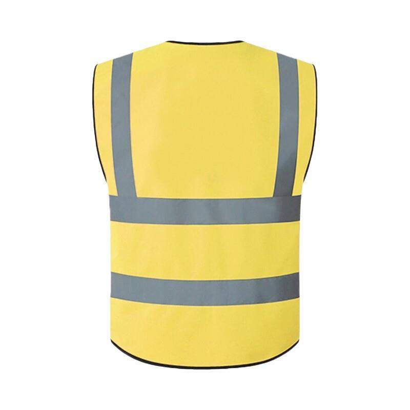 Safety Vest Fluorescent Reflective Vest Multi-Pocket Safety Suit Construction Worker Traffic Sanitation Protection Cloth - Yellow