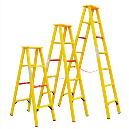 Fiberglass Fully Insulated Ladders For Power/Garden Work Multi Purpose Folding Ladder For Household Daily, Electrical, Construction Yellow 330 Lb