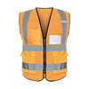 Reflective Vest Emergency Rescue Warning Vest Traffic Cycling Sanitation Road Construction Multi Pocket Orange Fluorescent Yellow