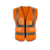 Reflective Vest Car Annual Inspection Safety Suit Sanitation Multi Pocket Construction Vest Orange