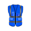 Blue Reflective Vest Safety Working Vest Inspection Safety Suit Sanitation Reflective Vest Multi Pocket Construction Vest - Blue (with Pocket)