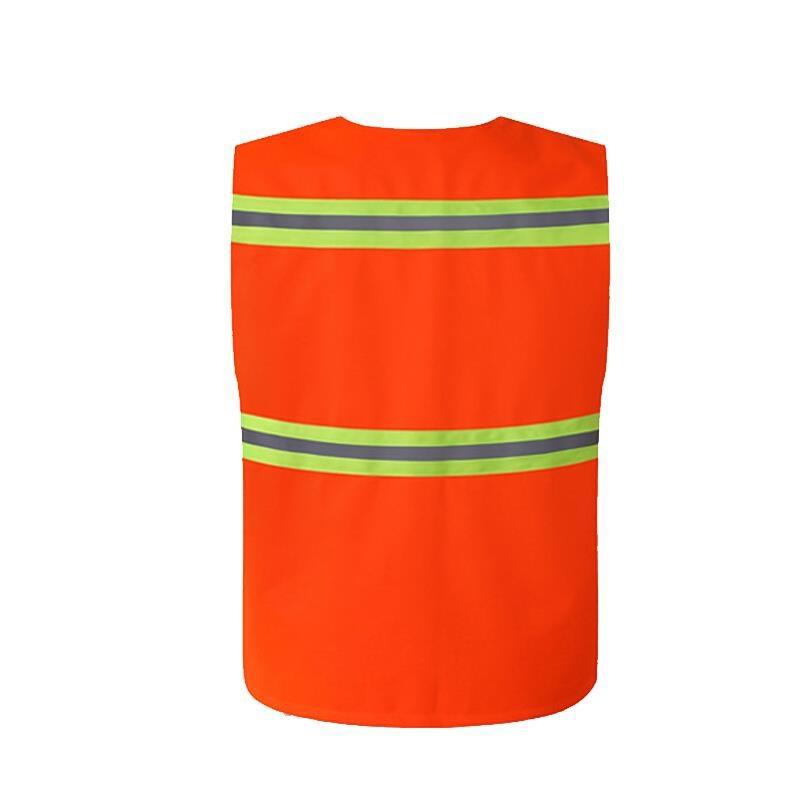 Button Type Reflective Vest Sanitation Worker's Labor Safety Protection Vest Road Cleaning Work Clothes Labor Protection Clothes - Orange