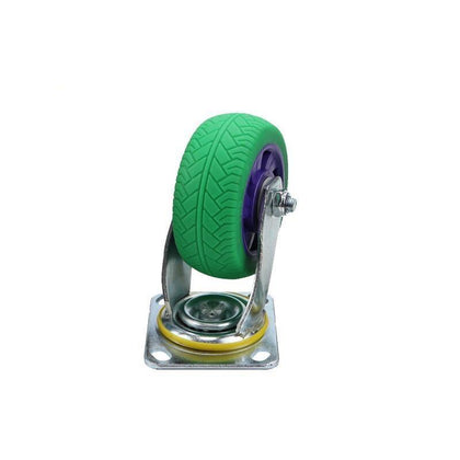 Caster Silent Solid Rubber Wheel Flat Wheelbarrow Wheel Heavy Caster 8 Inch Directional Wheel Green Purple