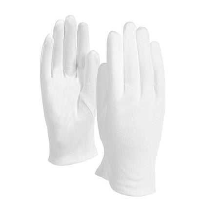 12 Pairs Ceremonial Cotton Yarn Safety Gloves Operation Reception Work Gloves Cotton Yarn White Free Size