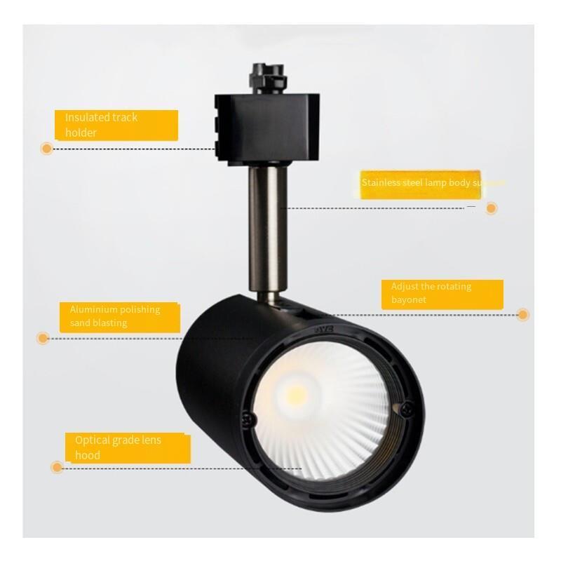 35w Track Lighting Fixtures Lights 4000K Adjustable Track Lighting Heads Industrial Wood Canopy for Ceiling and Wall