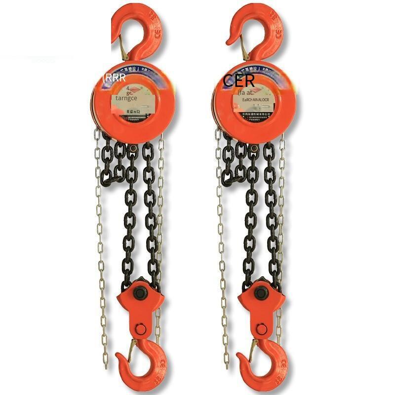 HS-Z02 Round Chain Block Chain Lifting Hoist Equipment Implement Manganese Steel Orange 2t 6m