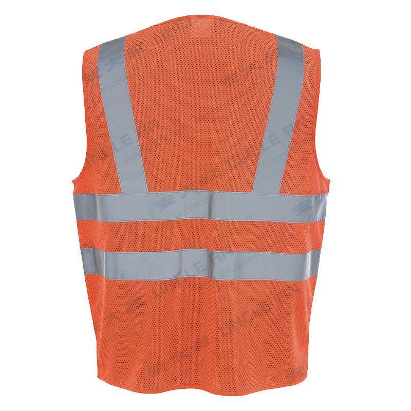 Breathable Mesh Fabric Warning Reflective Vest Fluorescent Orange Safety Vests for Night Working Riding Running Walking