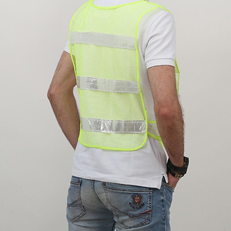 25 Pieces Reflective Vest Fluorescent Yellow Green Mesh Car Traffic Safety Warning Vest Environmental Sanitation Construction Duty Riding Safety Suit