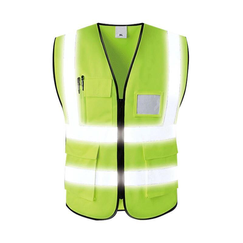 Pocket Reflective Vest Traffic Sanitation Construction Vest Reflective Vest Green XL Size