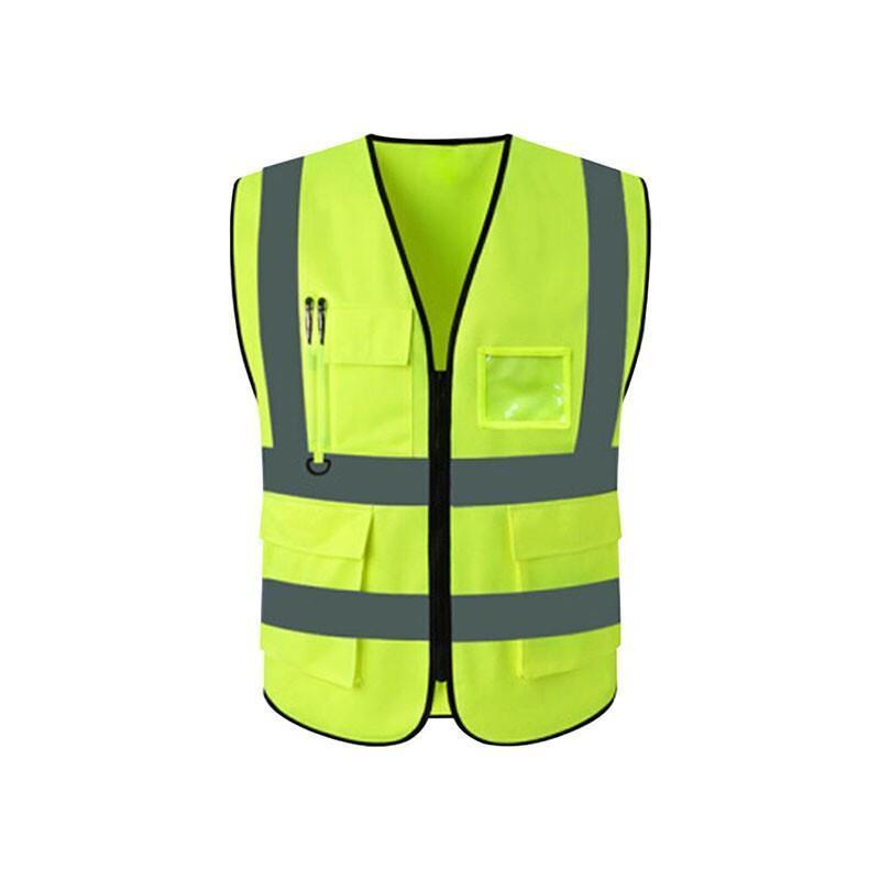 Reflective Vest Multi Pocket Reflective Vest Night Safety Staff Construction Fluorescent Clothing
