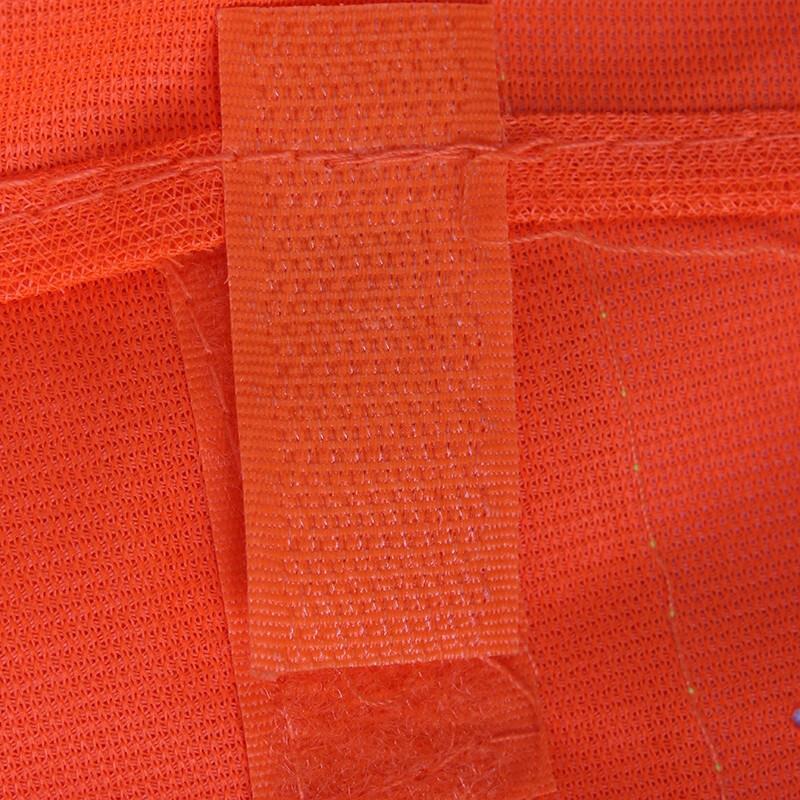 Orange Cloth Reflective Vest With Two Horizontal Yellow Reflective Strips On Site Garden Construction Project Traffic Sanitation Worker's Letterless Vest