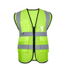 Mesh Pattern Safety Reflective Vest Highlight Safety Suit Multi-Pocket Reflective Vest for Night Working Construction Fluorescent Green (with Pocket)