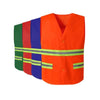 Highlight Safety Reflective Vest Body Protection Multi-Pocket Work Reflective Vest for Sanitation Construction Building Night Work Clothing - Orange