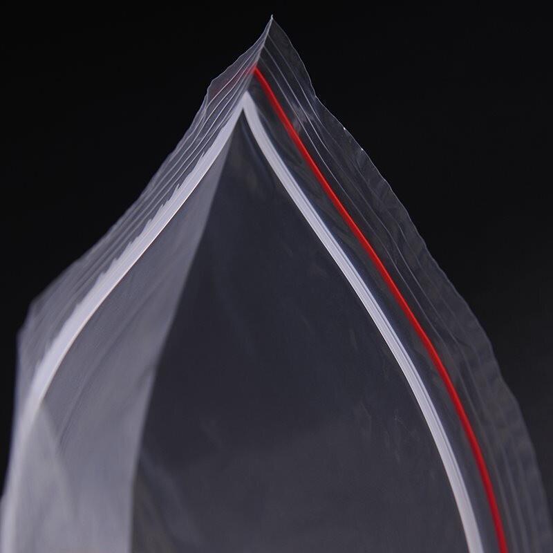 14cm * 20cm 500 Pieces Disposable PE 8 Thread Self Sealing Bag Thickened Transparent Sealed Bag Zipper Bag Sample Storage Bag