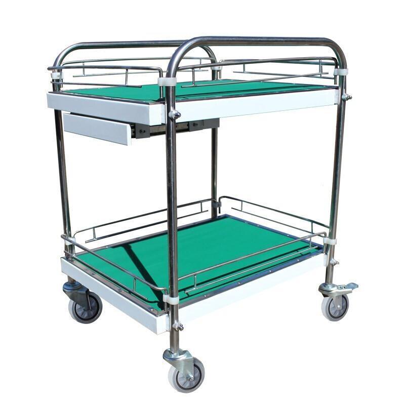 2 Layer Mobile Trolley Tool Car, Office Goods Pushing Document, On-board Material Circulation Car, Small Pull Car, Flat Car, Carrying Car