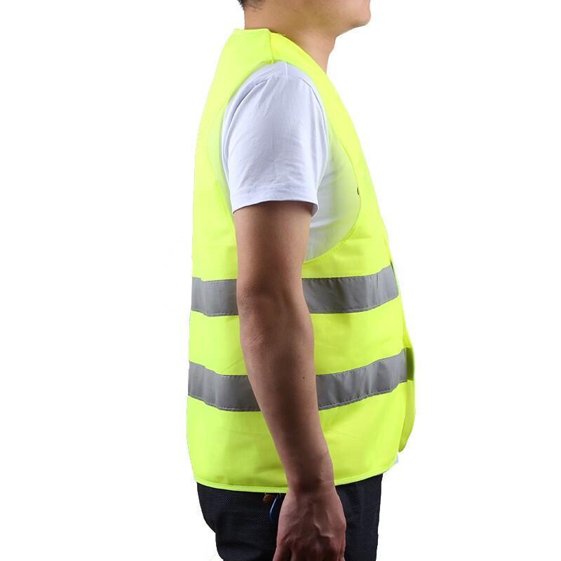 Reflective Safety Vest Yellow Cloth Reflective Vest Silver Reflective Strip Front Two Back Two