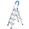 Stainless Steel Multi-function Thickened Miter Ladder Portable Non Slip Ladder Folding Ladder Five Step Blue (Full Step 13cm)