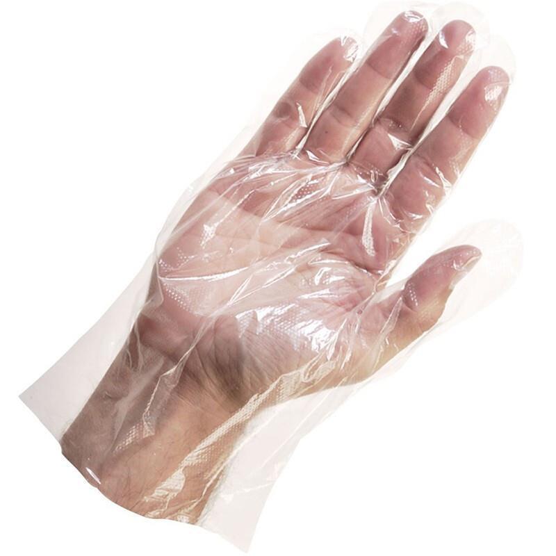 100 Pieces / Bag Gloves Disposable PE Film Gloves Powder Free Left And Right Hand General Transparent Gloves