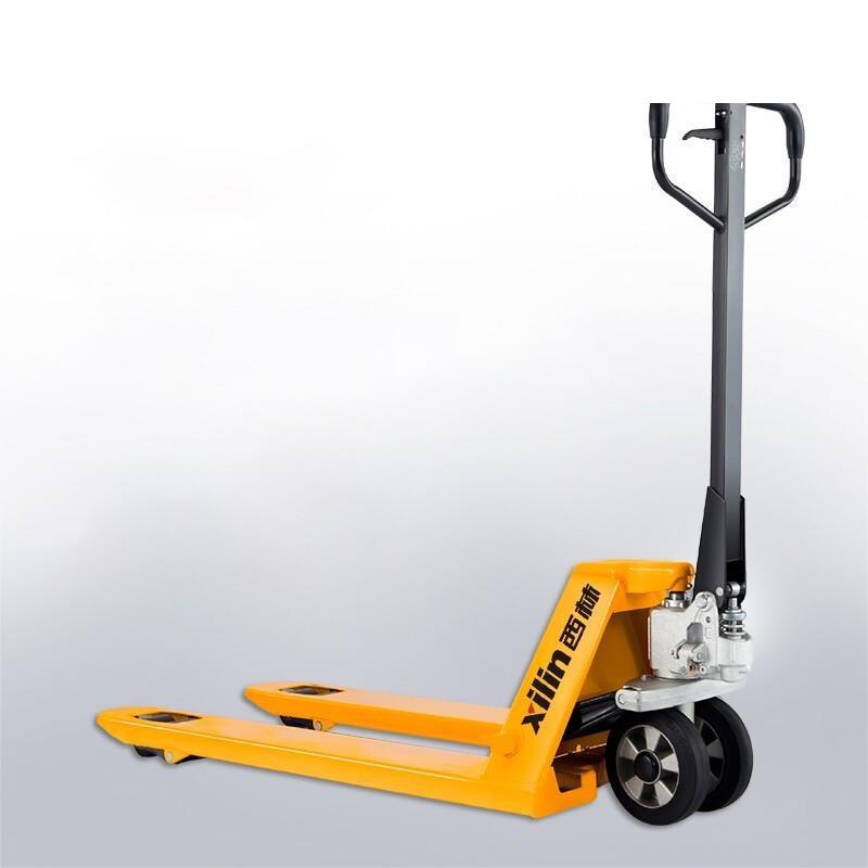 Manual Hydraulic Truck Forklift 2t Carrier Hydraulic Tractor Floor Bull Hand Push Pull Pallet Forklift Lift Loading And Unloading  Fork Width 685mm Nylon Double Wheel