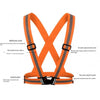 Safety Straps Reflective Safety Vest High Visibility Adjustable Elastic Strap for Running Jogging Cycling Walking in Night - Orange