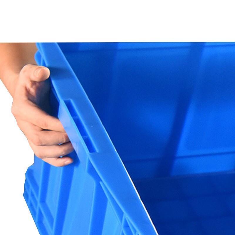 Plastic Turnover Box With Cover Storage Box Blue / Yellow 650 * 485 * 410mm