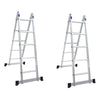 2.5m Aluminum Alloy Ladder Multi Function Folding Herringbone Engineering Dual Purpose Thickened Joint Vertical Ladder Stamping Herringbone Ladder