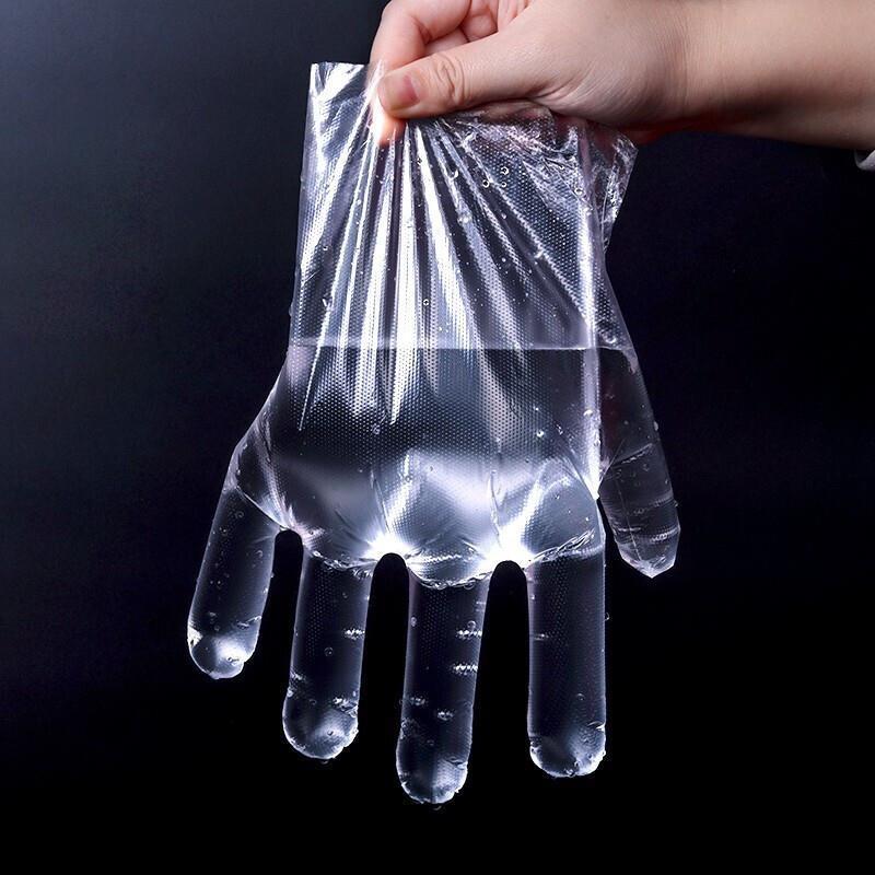 Disposable PE Thickened Gloves  For Food Catering Beauty And Housework Transparent  Plastic Hand Film 3 Bags ( 100 Pieces / Bags )