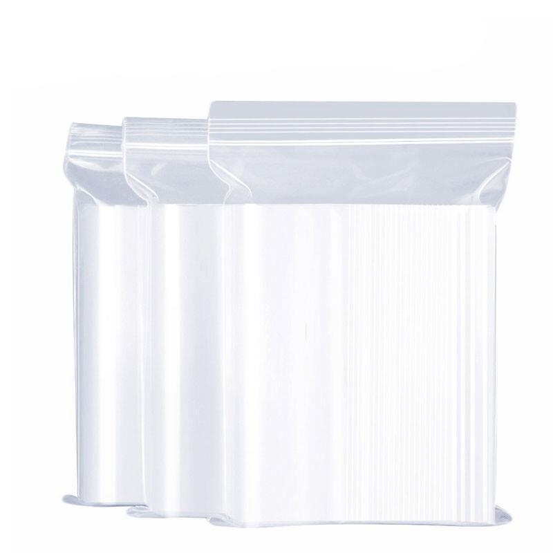 17*25*12 Thread 100 Pieces Food Self Sealing Bag Thickened Waterproof PE Transparent Mobile Phone Mask Storage Bag Sealed Plastic Bag