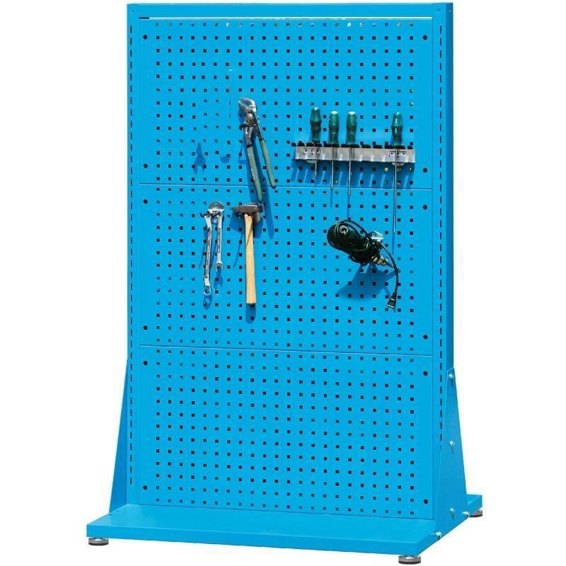 Blue 1000×610×1565mm Fixed Double Side Material Finishing Rack (6 Square Holes)