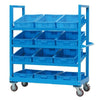 4-Layer Turnover Box Trolley 1300 × 620 × 1540mm (including 12 Special 2 Instrument Boxes) Blue