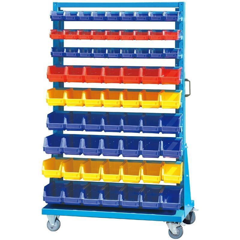 1000×610×1680mm Blue Double Sided 9-layer Parts Box Cart (Including 138 Back Hanging Parts Boxes)