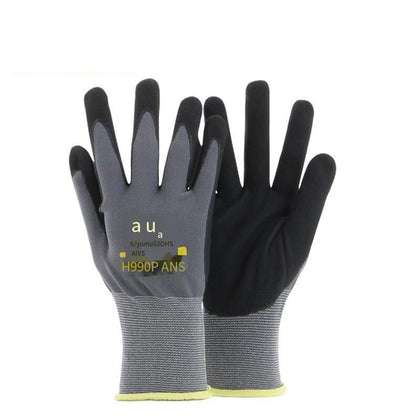 10 Pairs Labor Protection Gloves Loading, Unloading, Packing And Repairing Oil Resistant Nitrile Rubber Impregnated Pu Palm Coated Gloves Construction Site Anti Slip And Wear Resistant Industrial Breathable Allflex