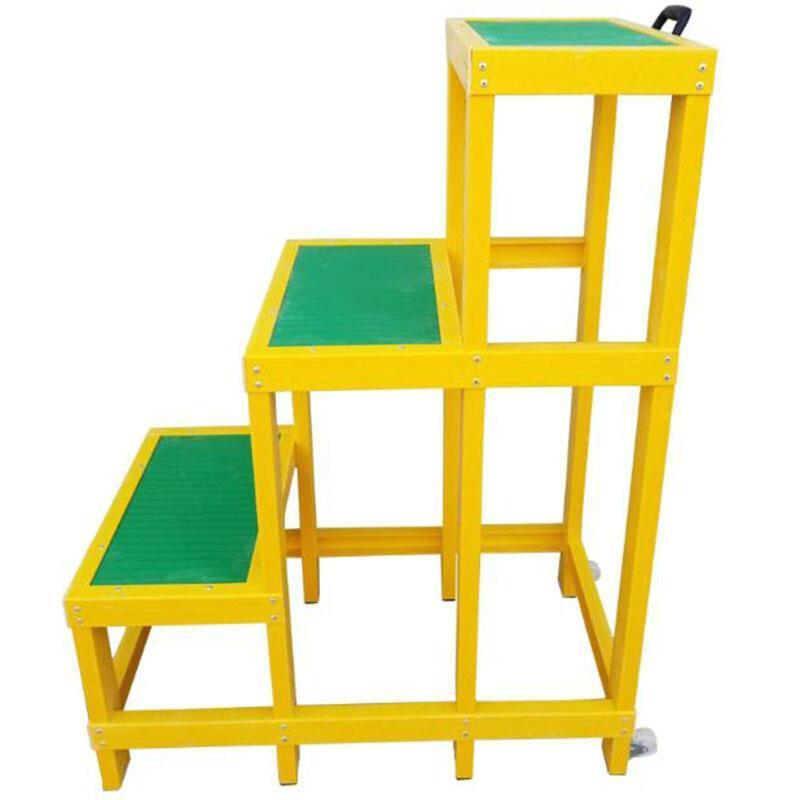 3 Steps FRP Insulation Step Stool Ladders Insulation Stool Strong and Durable Electrical Stool Anti-slip Electrical Insulating Platform